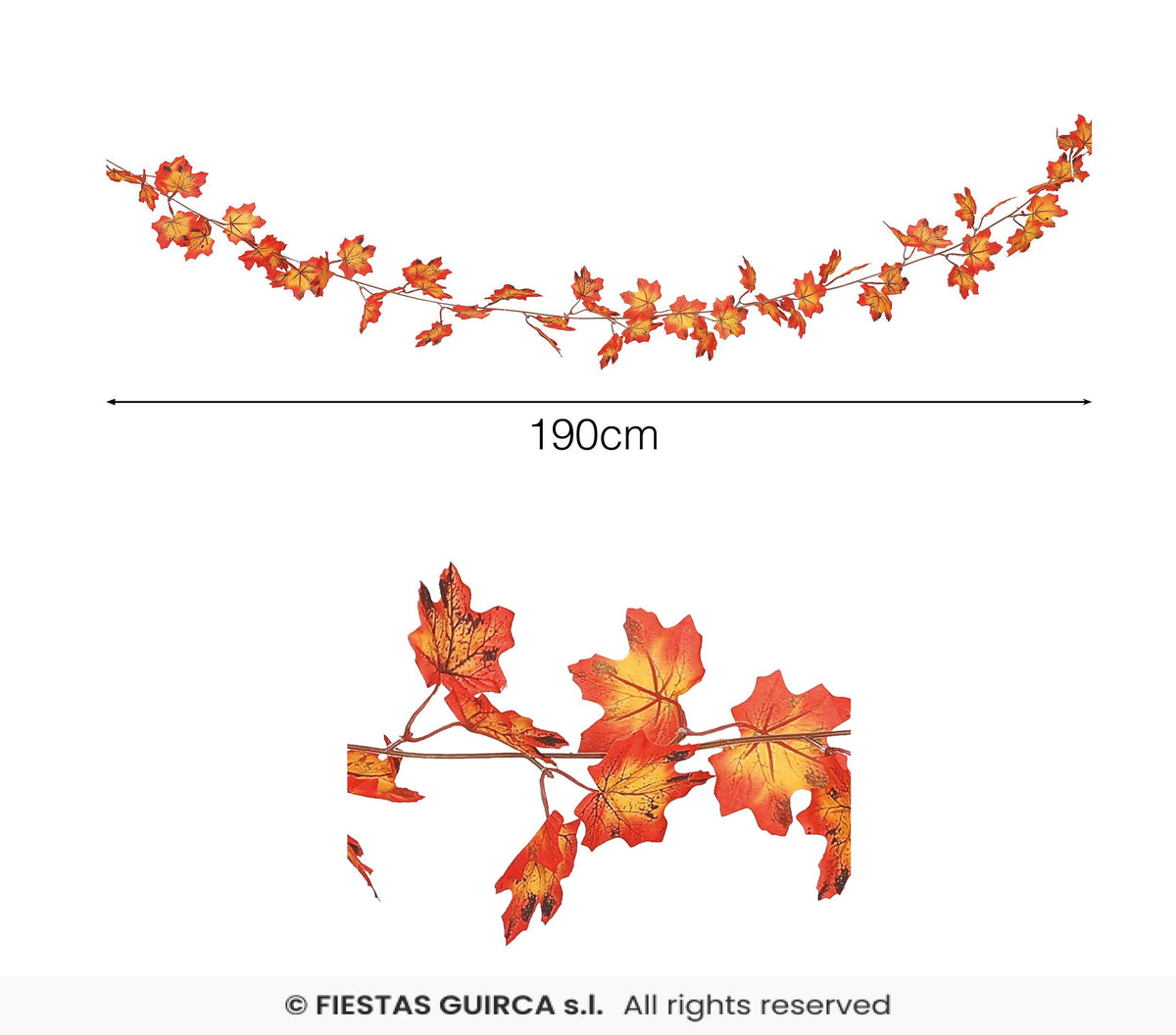 Orange Leaves Garland 190cm