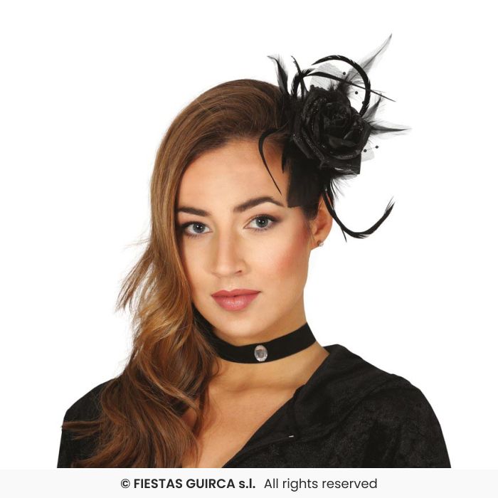 Black Flower Hairclip