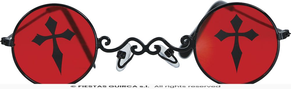 Gothic Black Cross Red Specs