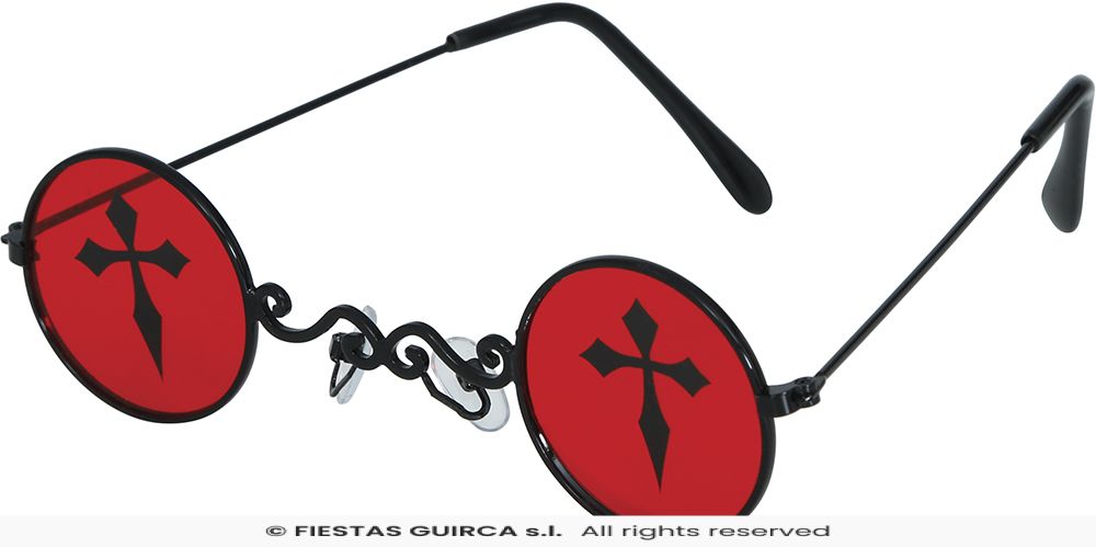 Gothic Black Cross Red Specs