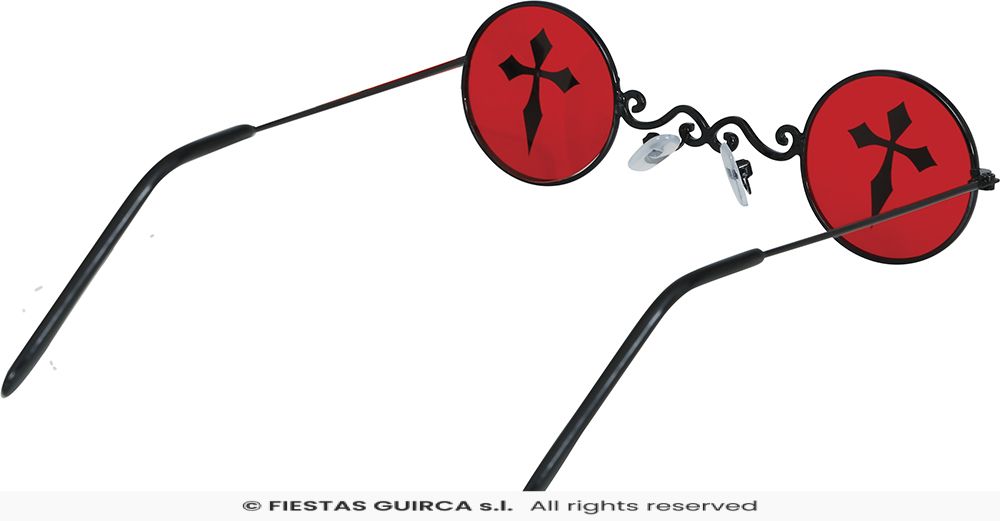 Gothic Black Cross Red Specs