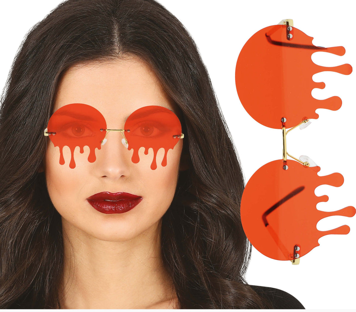 Blood Red Drip Shaped Specs
