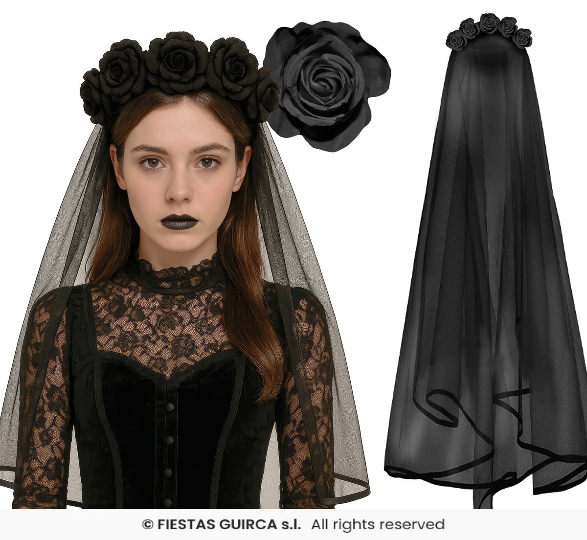 Black Veil Headband