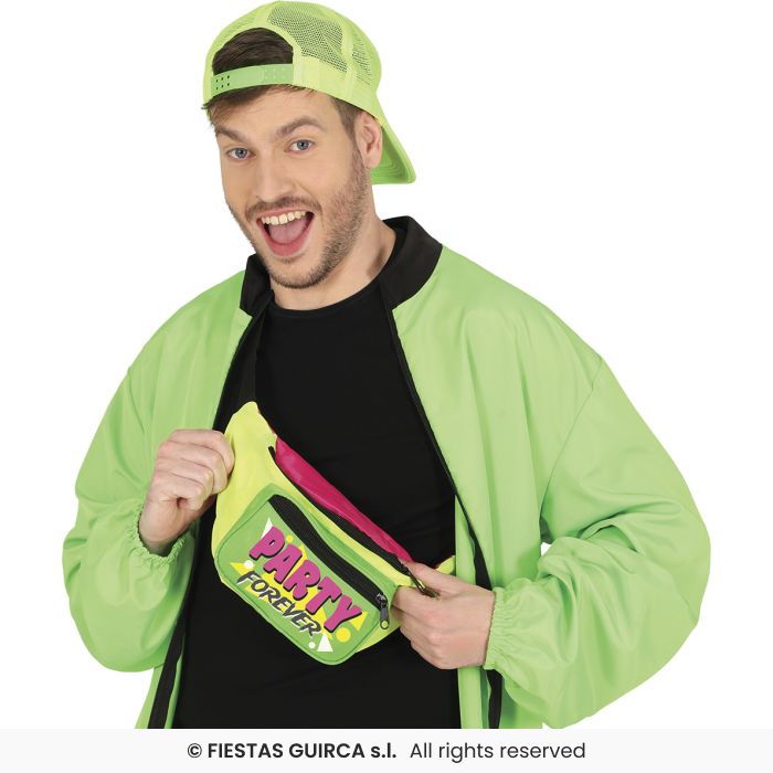 Colourful Neon 80s 90s Party Forever Bum Bag -35x12 cm