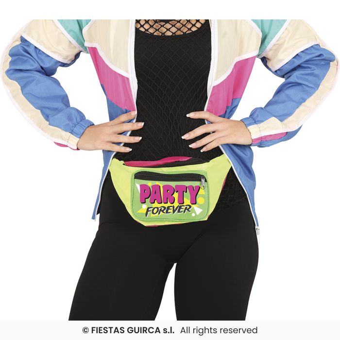 Colourful Neon 80s 90s Party Forever Bum Bag -35x12 cm