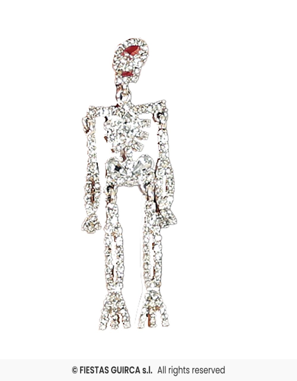 Sparkling Skeleton Earrings Silver - 6.5 cm