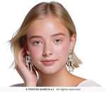 Sparkling Skeleton Earrings Silver - 6.5 cm