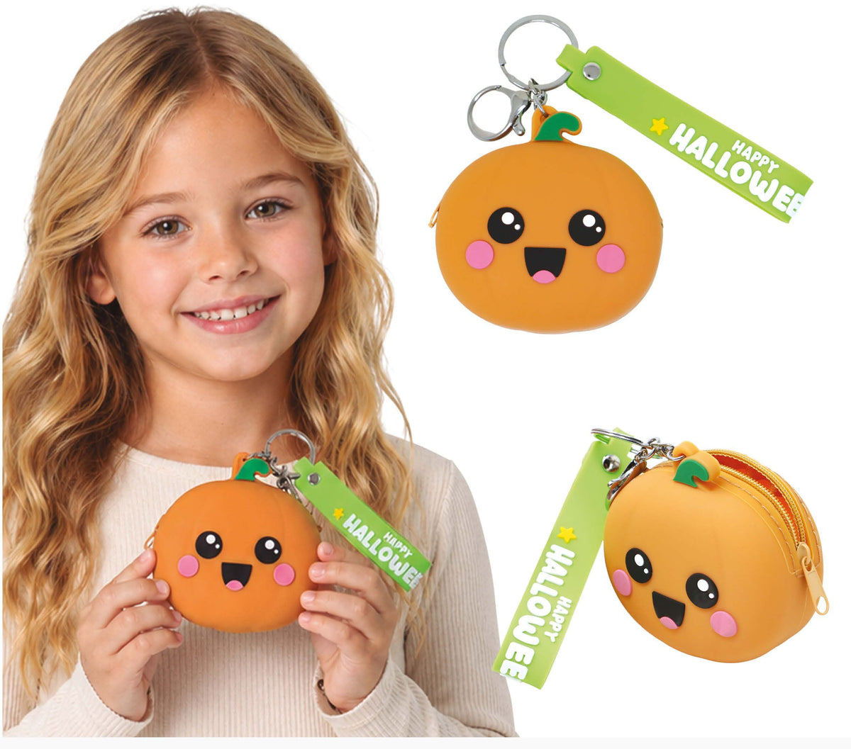 Cute Squishy Pumpkin Purse with Keychain