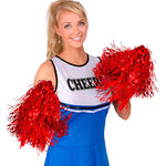 Metallic Red Pom Poms