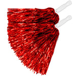 Metallic Red Pom Poms