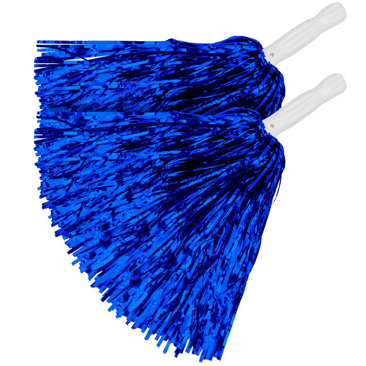 Metallic Blue Pom Poms