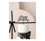 BLACK "HAPPY BIRTHDAY" ACRYLIC CAKE TOPPER