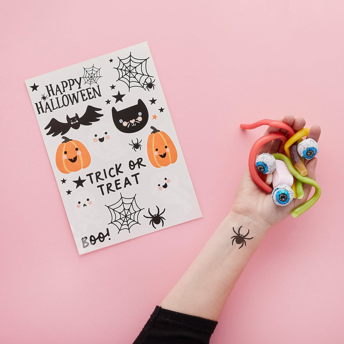 2 Halloween Character Temporary Tattoos Sheets