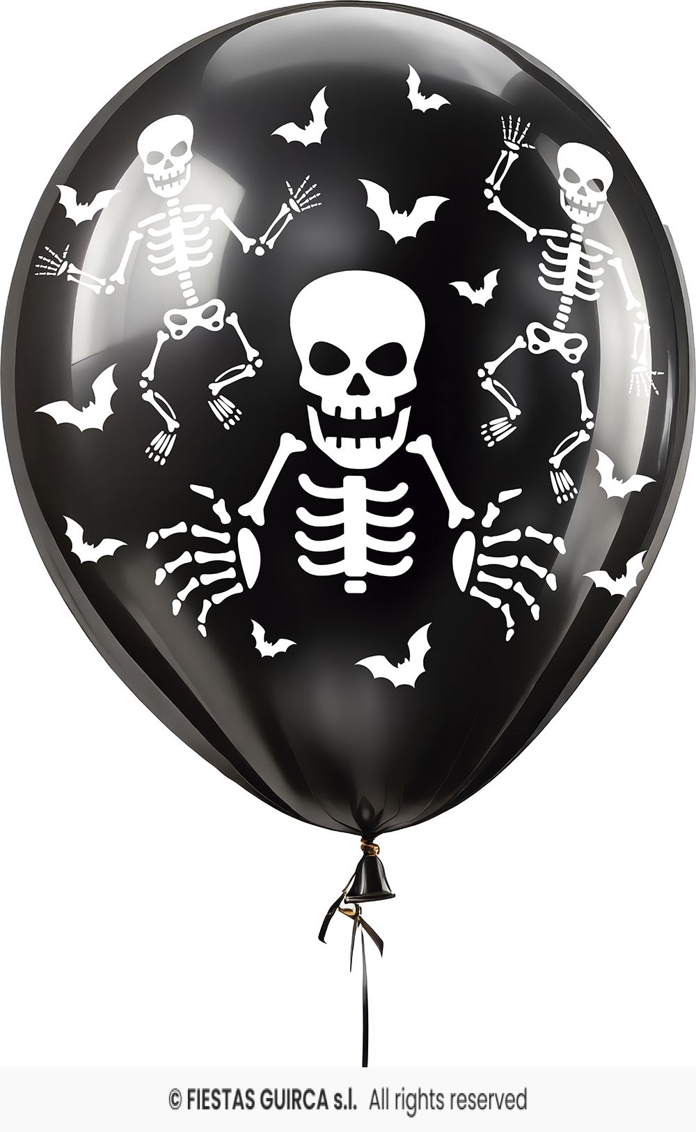 Black Skeleton 11" Latex Balloons - 10pk
