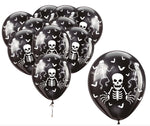 Black Skeleton 11" Latex Balloons - 10pk