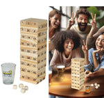 Adult Drinking Game Wooden Blocks & 4 Shot Glasses