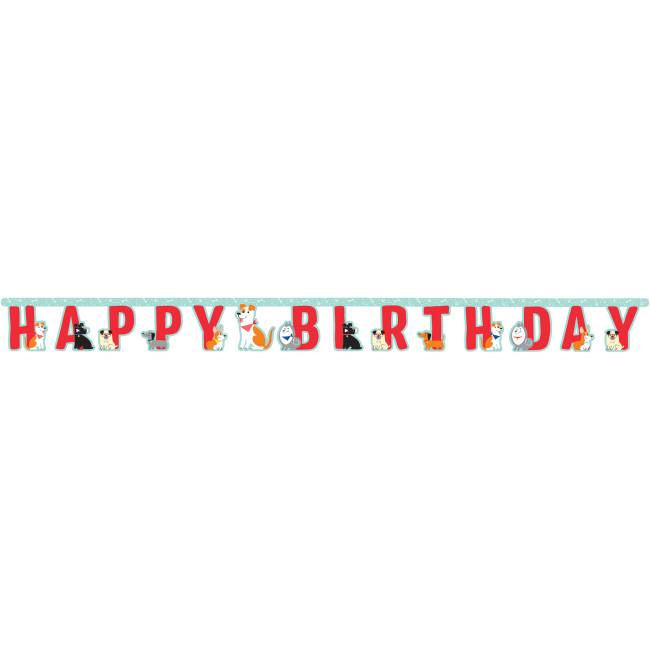 Dog Party Happy Birthday Jointed Banner - 7ft