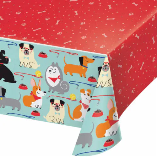 Dog Party Plastic Table Cover - Each