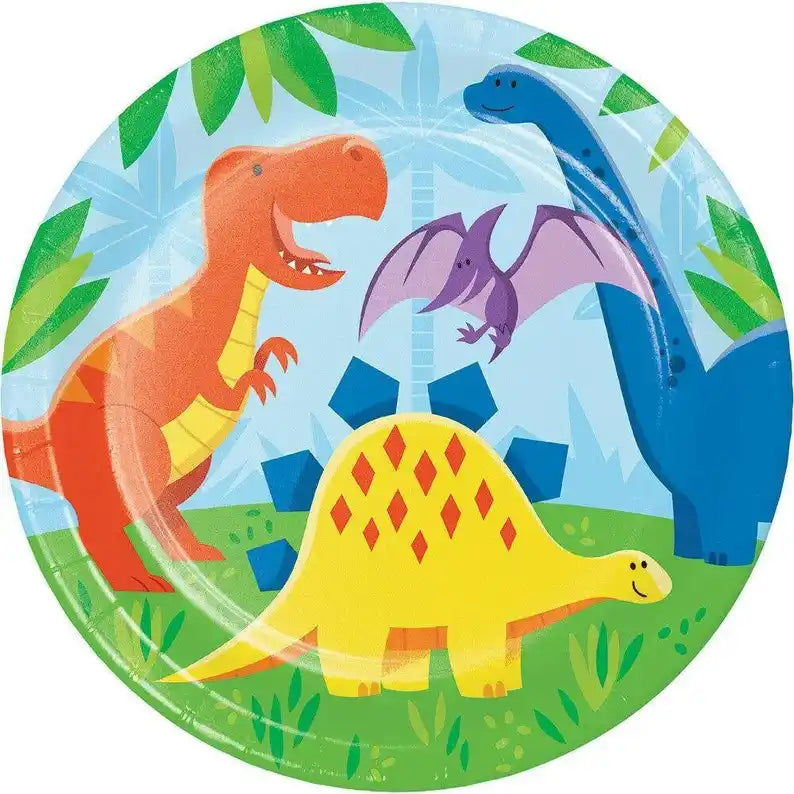 Dinosaur Friends Party Paper Plates - 8pk