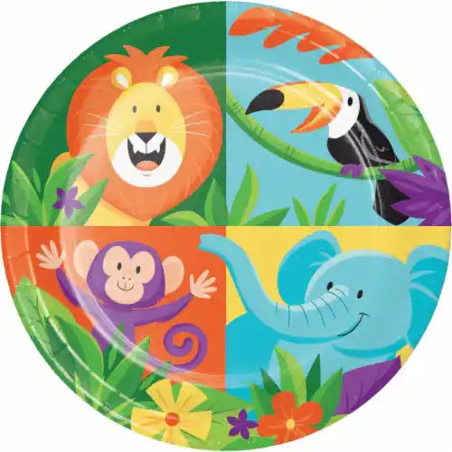 Jungle Safari Paper Dessert 7" Plates - 8pk