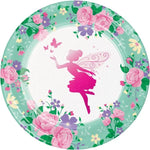 Fairy Floral Sparkle Party Paper Plates - 8pk