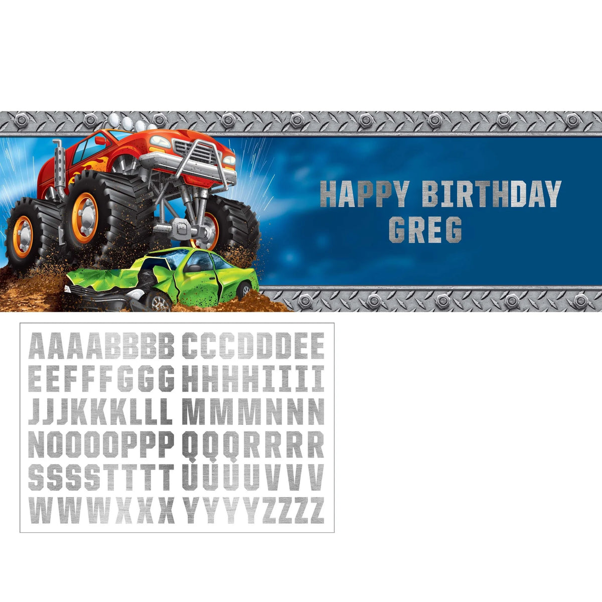 Monster Truck Rally Giant Party Banner - Each