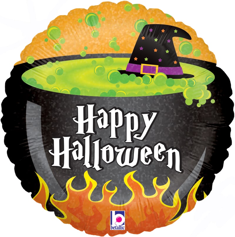 Halloween Cauldron Holographic Foil Balloon - 18"