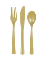 Gold Solid Assorted Plastic Cutlery18ct