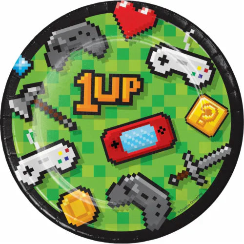 Gaming Party Paper Dessert Paper Plates - 8pk