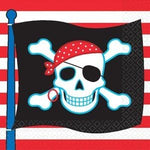 Skull & Cross Bone Pirate Party Paper Napkins - 16pk