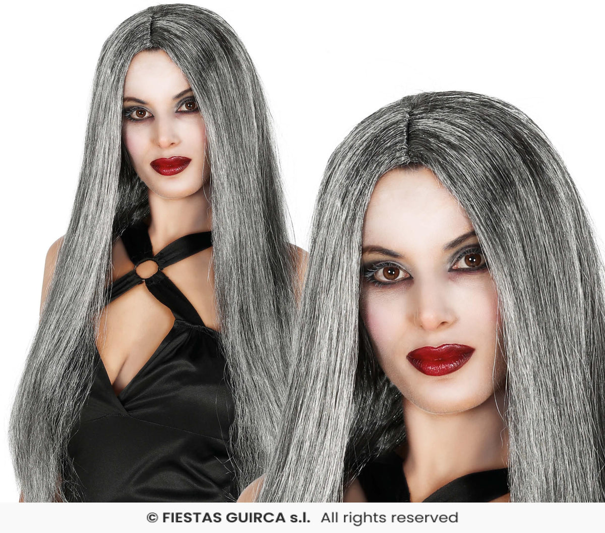Long Straight Grey Wig
