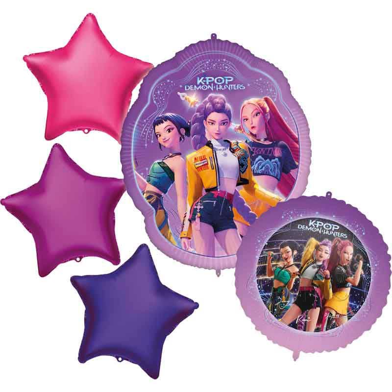 5PC K-POP DEMON HUNTERS BOUQUET FOIL BALLOONS