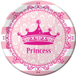 Princess Royalty Pink Paper Party Plates 7" - 8pk