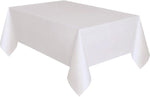 White Rectangle Plastic Table Cover 54" x 108" - Unique
