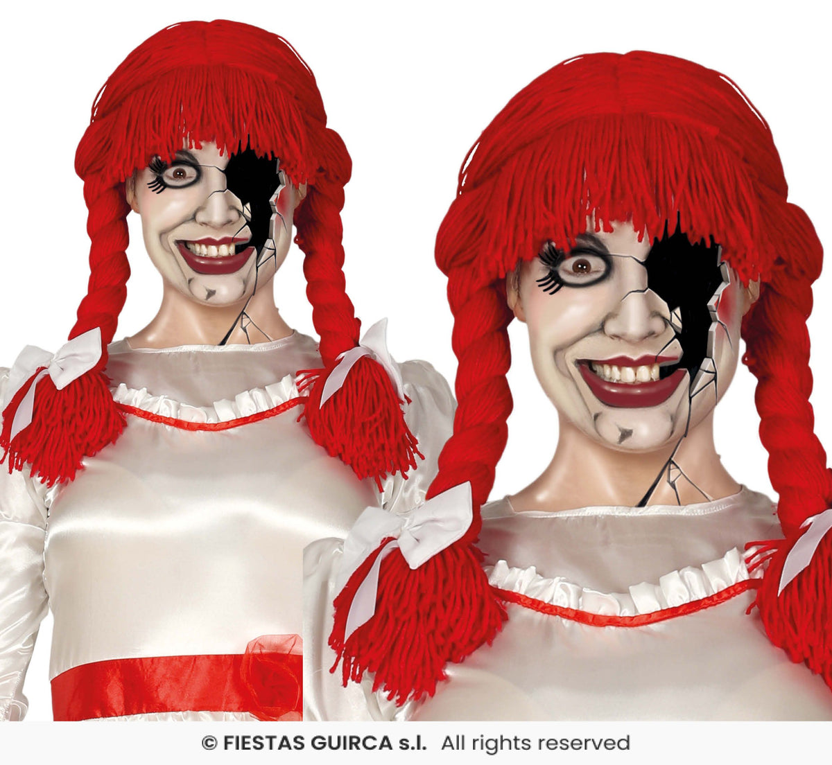 Red Wool Rag Doll Wig