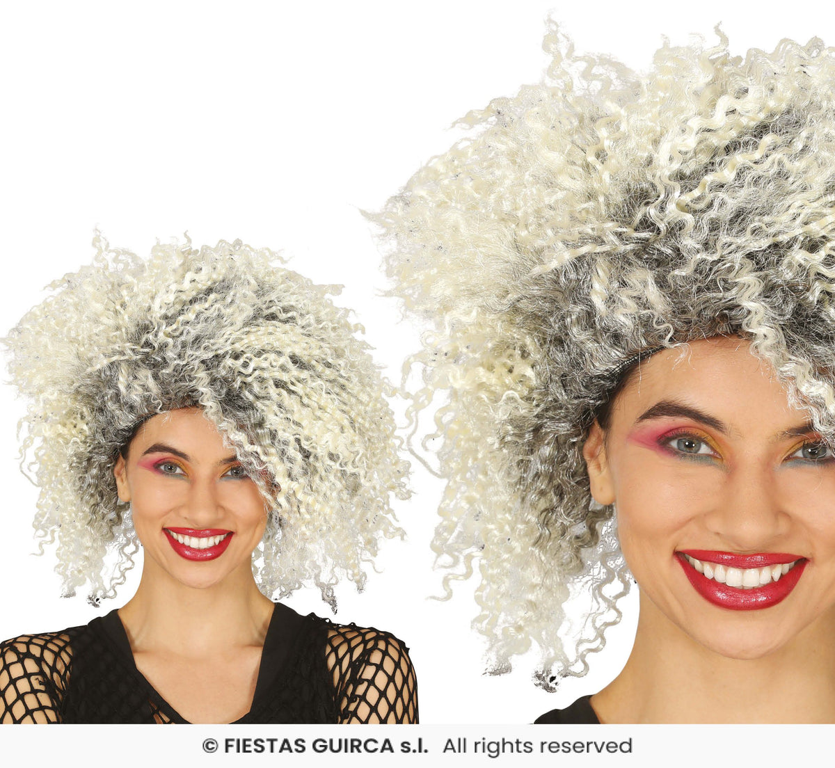 Wild Blonde Curly Crimped Wick Wig
