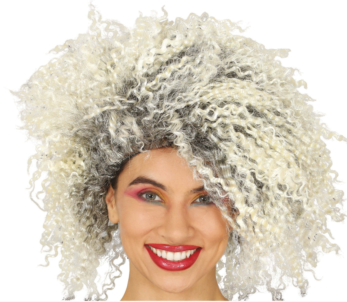 Wild Blonde Curly Crimped Wick Wig