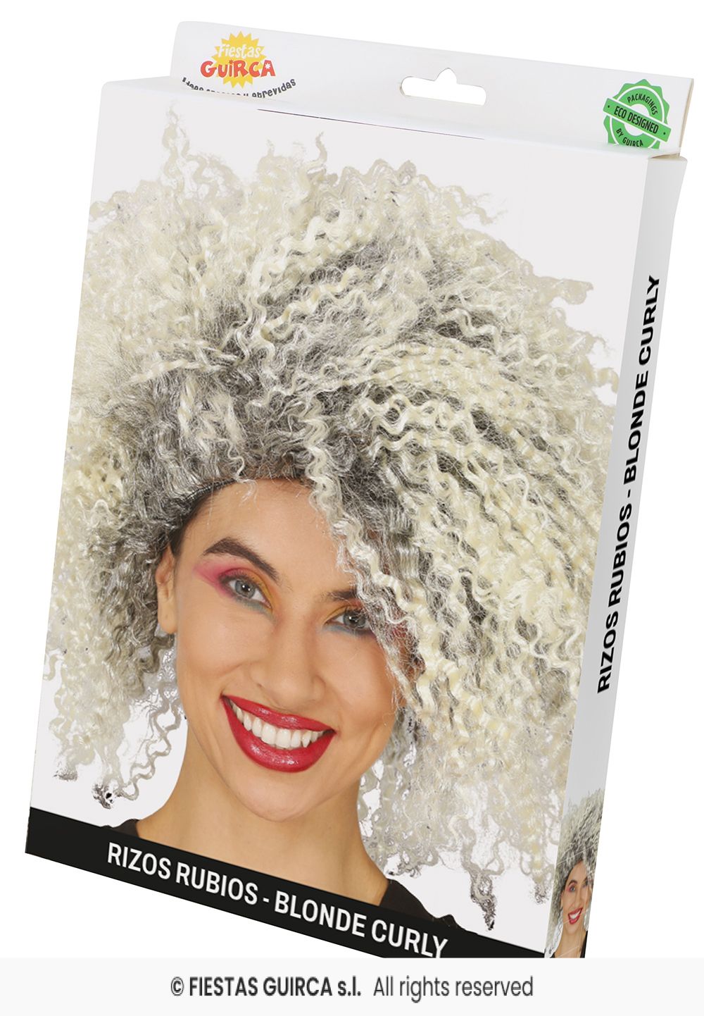 Wild Blonde Curly Crimped Wick Wig