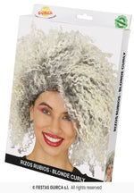 Wild Blonde Curly Crimped Wick Wig