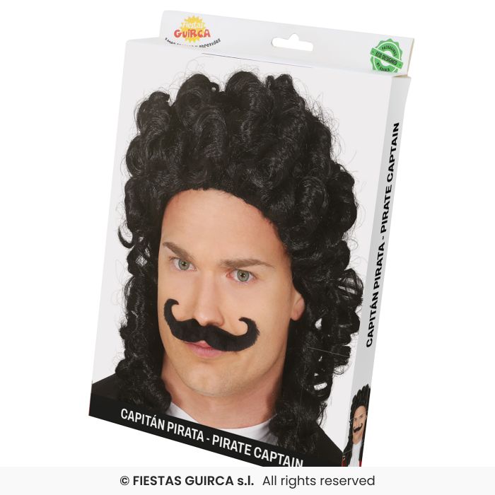 Pirate Captain Wig with Moustache
