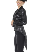 Sequin Tailcoat Jacket, Ladies, Black