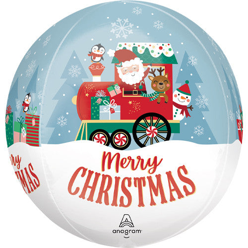 15" North Pole Express Christmas Orbz Foil Balloon