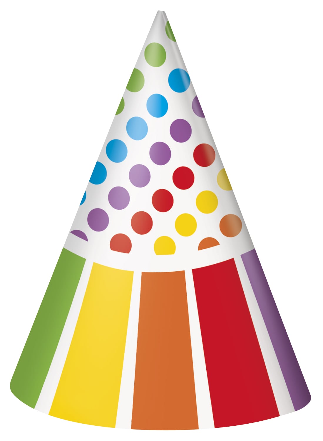 RAINBOW BIRTHDAY PARTY HATS - 8pk