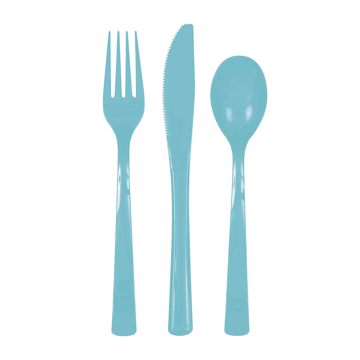 Terrific Teal Solid Assorted Plastic Cutlery18ct