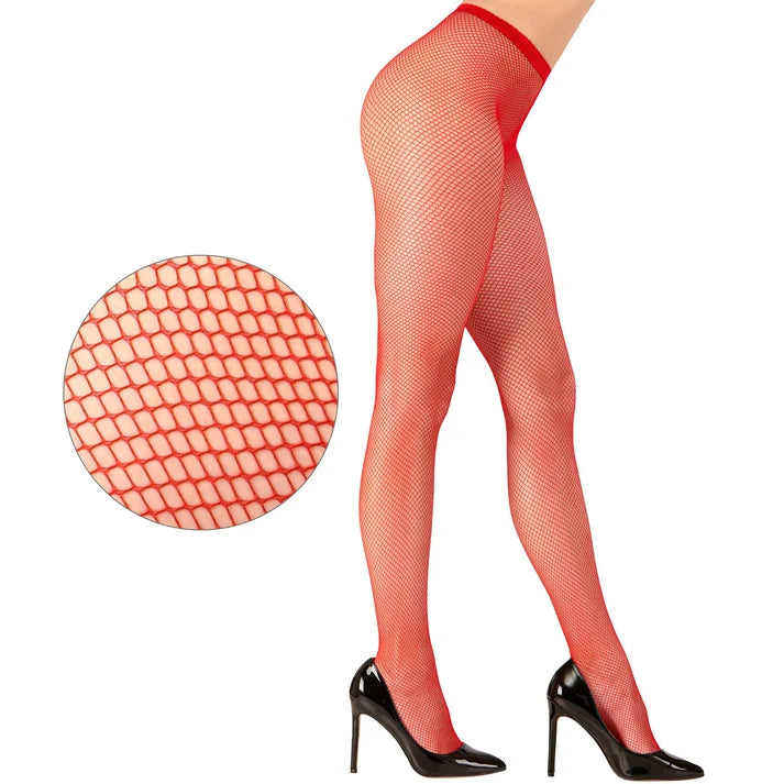 Adult Red Fishnet Tights