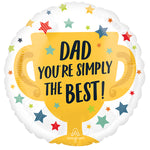 18" Dad You're Simply The Best Foil Balloon