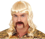Mans Blonde Wig with Moustache