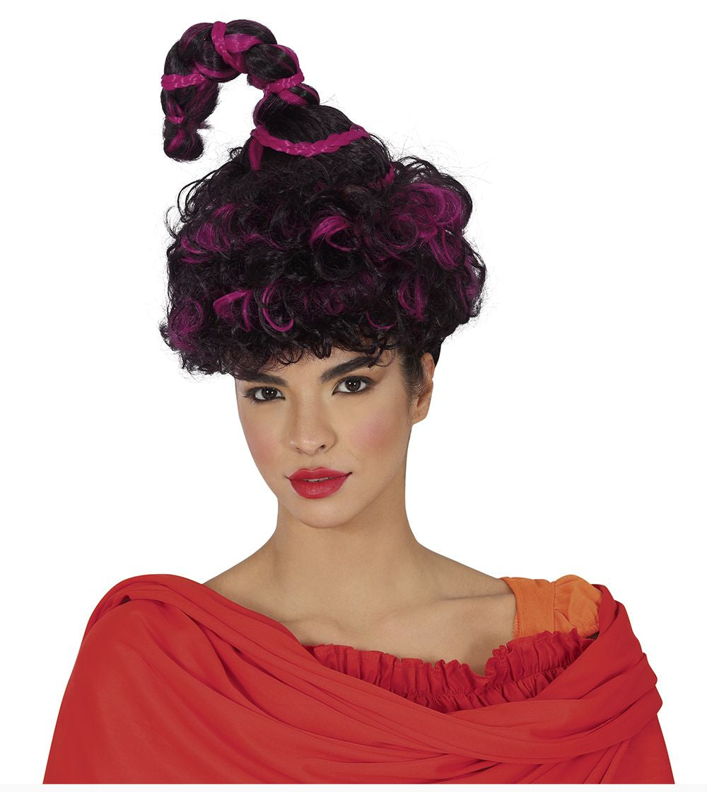 Purple & Black High Top Curls Wig