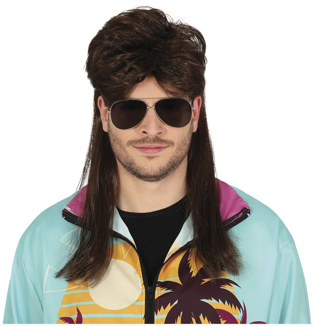 Brown Mullet Wig in Box