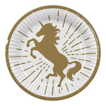 Rainbow Shimmer Gold Unicorn Party Plates - 6pk
